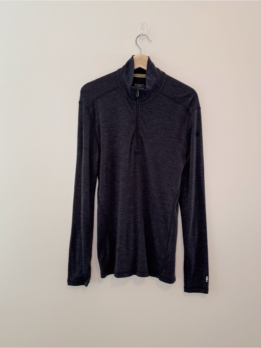 Smartwool Men’s Classic Thermal Merino Base Layer 1/4 Zip Charcoal Navy Size M